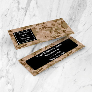 Desert Camouflage, Brown Camo, Military, Army Mini Business Card