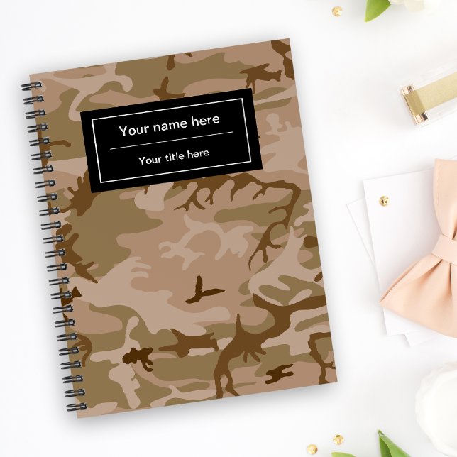 Desert Camouflage, Brown Camo, Military, Army Notebook (Creator Uploaded)