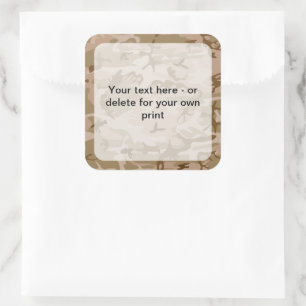 Desert Camouflage, Brown Camo, Military, Army Square Sticker