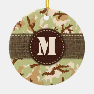 Desert camouflage ceramic tree decoration