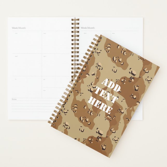 Desert Camouflage 'Chocolate Chip' Military  Planner (Display)