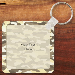 Desert Camouflage Custom Aluminium Key Ring