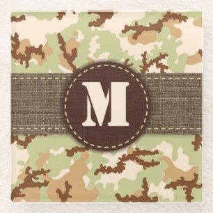 Desert camouflage glass coaster