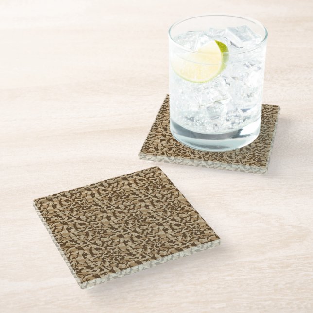 Desert Camouflage  Glass Coaster (Angled)