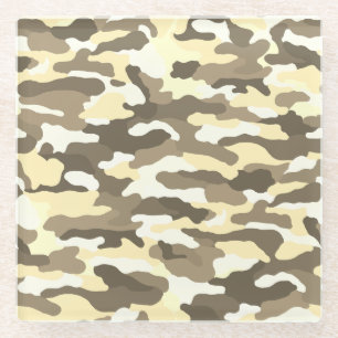 Desert Camouflage Glass Coaster