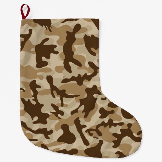 Desert Camouflage   Large Christmas Stocking (Front)