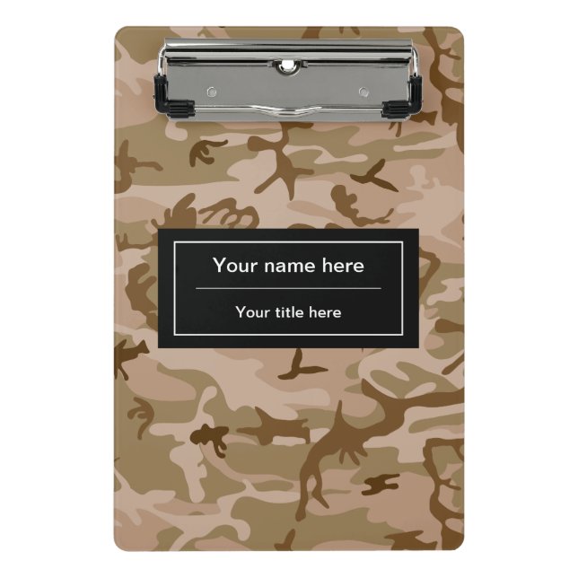 Desert Camouflage, Military, Army Mini Clipboard (Front)