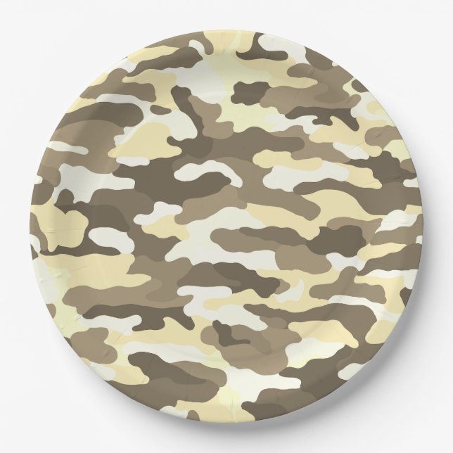Desert Camouflage Paper Plate (Front)
