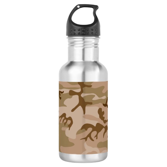Desert Camouflage Pattern, Military Pattern, Army 532 Ml Water Bottle (Front)
