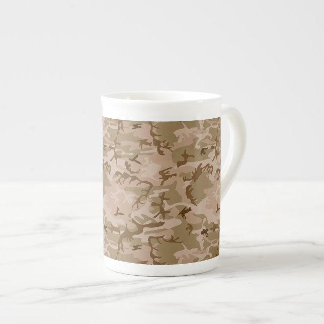 Desert Camouflage Pattern, Military Pattern, Army Bone China Mug (Front Right)