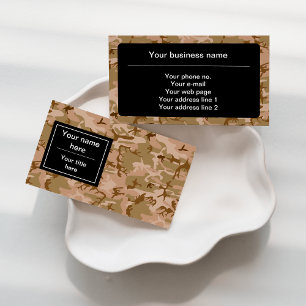 Desert Camouflage Pattern, Military Pattern, Army Business Card