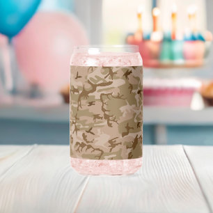 Desert Camouflage Pattern, Military Pattern, Army Can Glass