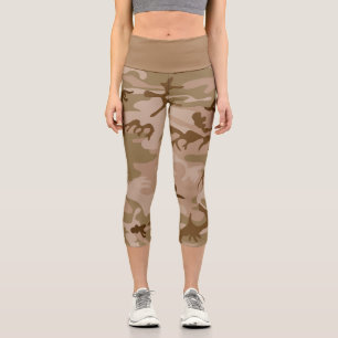 Desert Camouflage Pattern, Military Pattern, Army Capri Leggings