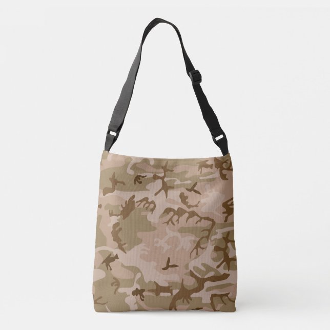 Desert Camouflage Pattern, Military Pattern, Army Crossbody Bag (Back)