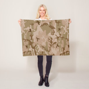 Desert Camouflage Pattern, Military Pattern, Army Fleece Blanket