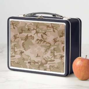 Desert Camouflage Pattern, Military Pattern, Army Metal Lunch Box