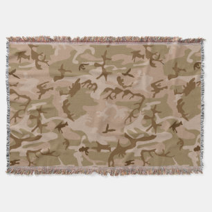 Desert Camouflage Pattern, Military Pattern, Army Throw Blanket