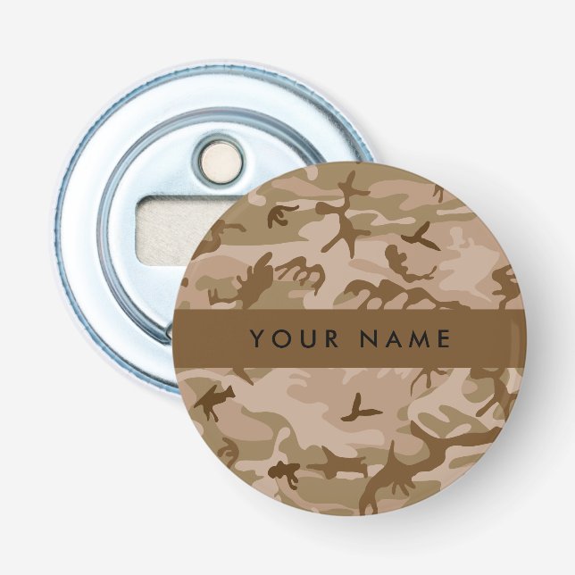 Desert Camouflage Pattern, Your name, Personalise Bottle Opener (Front)
