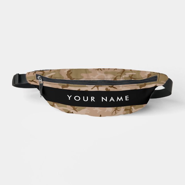 Desert Camouflage Pattern, Your name, Personalise Bum Bags (Front)
