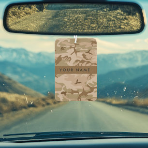Desert Camouflage Pattern, Your name, Personalise Car Air Freshener