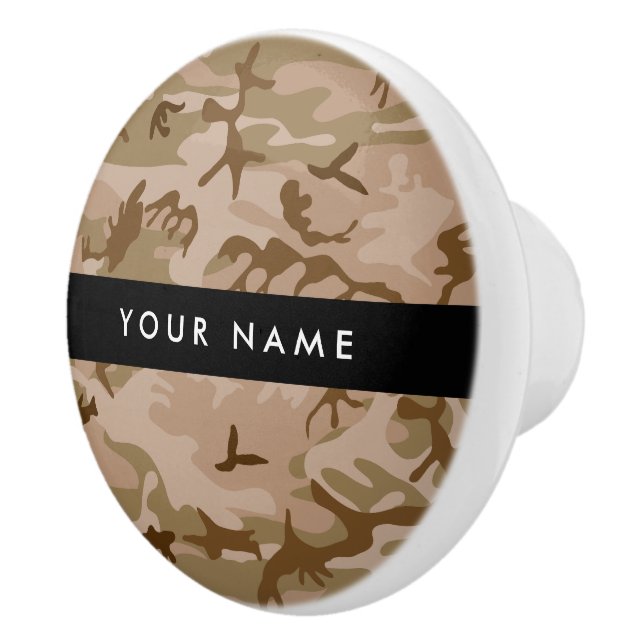 Desert Camouflage Pattern, Your name, Personalise Ceramic Knob (Right)