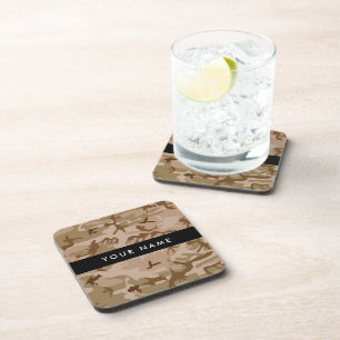 Desert Camouflage Pattern, Your name, Personalise Coaster
