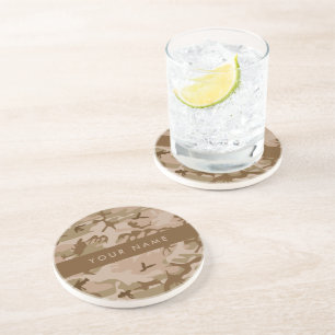 Desert Camouflage Pattern, Your name, Personalise Coaster