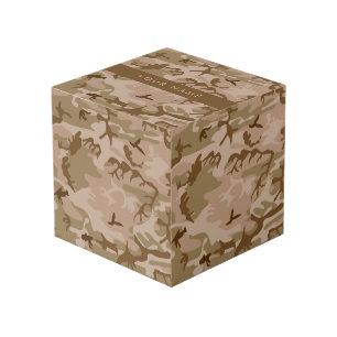 Desert Camouflage Pattern, Your name, Personalise Cube