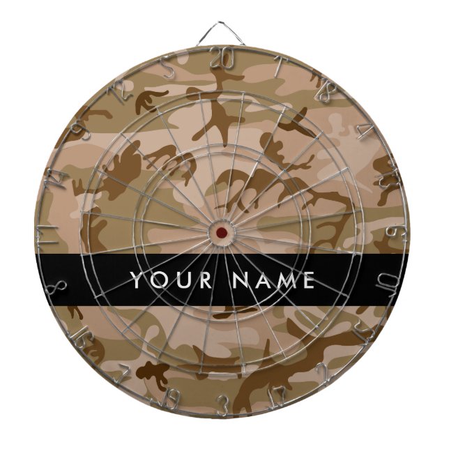 Desert Camouflage Pattern, Your name, Personalise Dartboard (Front)