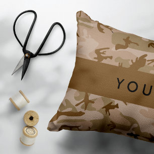 Desert Camouflage Pattern, Your name, Personalise Decorative Cushion