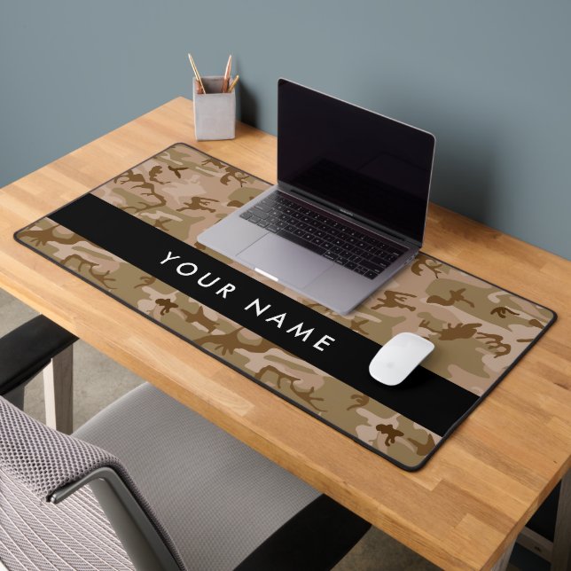 Desert Camouflage Pattern, Your name, Personalise Desk Mat (Office 2)