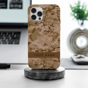 Desert Camouflage Pattern, Your name, Personalise iPhone 15 Pro Max Case
