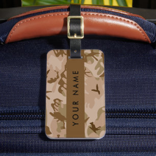 Desert Camouflage Pattern, Your name, Personalise Luggage Tag
