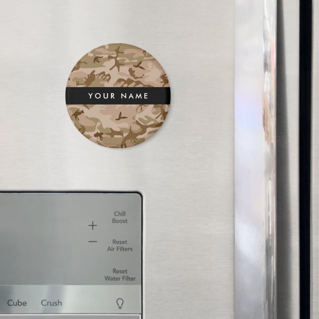Desert Camouflage Pattern, Your name, Personalise Magnet (In Situ (Fridge))