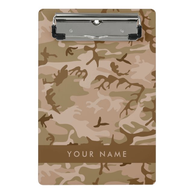 Desert Camouflage Pattern, Your name, Personalise Mini Clipboard (Front)