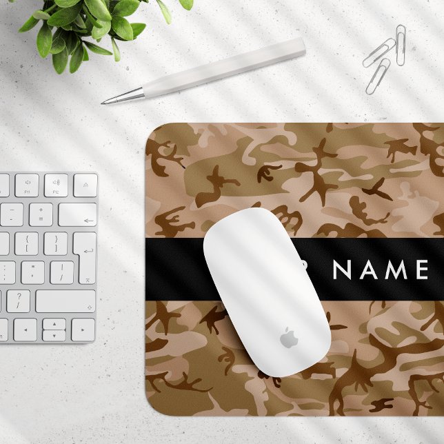 Desert Camouflage Pattern, Your name, Personalise Mouse Pad (Creator Uploaded)
