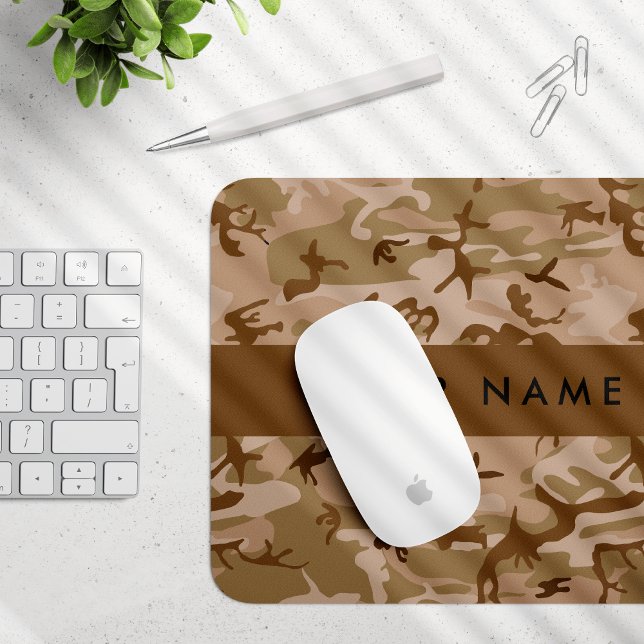 Desert Camouflage Pattern, Your name, Personalise Mouse Pad (Creator Uploaded)
