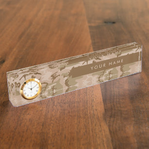 Desert Camouflage Pattern, Your name, Personalise Nameplate