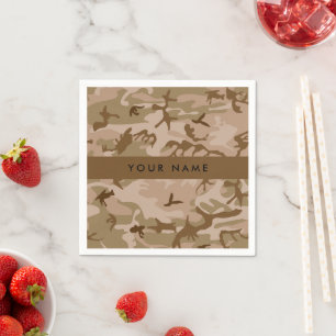 Desert Camouflage Pattern, Your name, Personalise Napkin