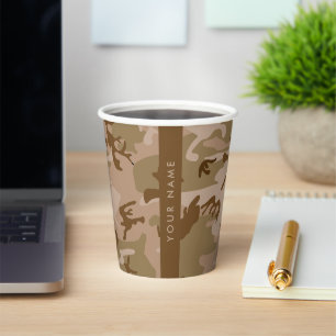 Desert Camouflage Pattern, Your name, Personalise Paper Cups