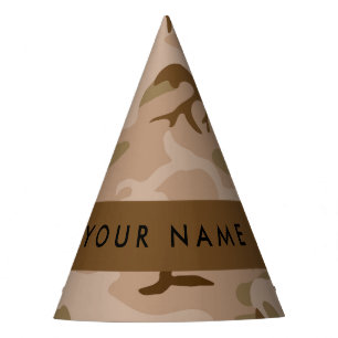 Desert Camouflage Pattern, Your name, Personalise Party Hat