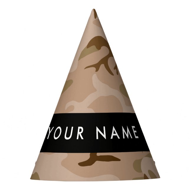 Desert Camouflage Pattern, Your name, Personalise Party Hat (Front)