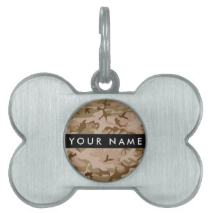 Desert Camouflage Pattern, Your name, Personalise Pet ID Tag