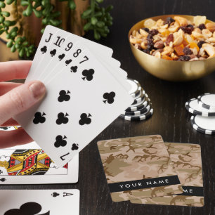 Desert Camouflage Pattern, Your name, Personalise Playing Cards