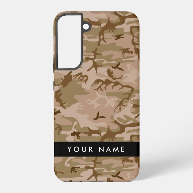 Desert Camouflage Pattern, Your name, Personalise Samsung Galaxy S22+ Case (Back)