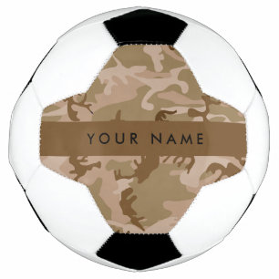 Desert Camouflage Pattern, Your name, Personalise Soccer Ball