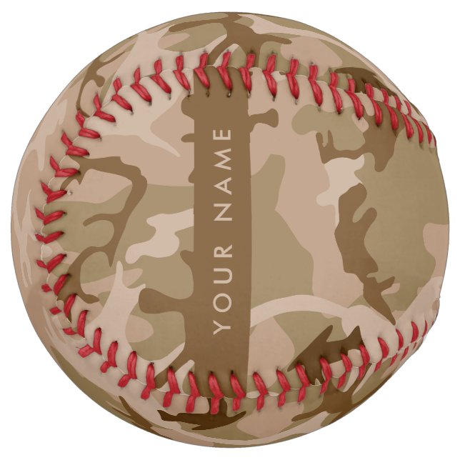 Desert Camouflage Pattern, Your name, Personalise Softball (Front Left)