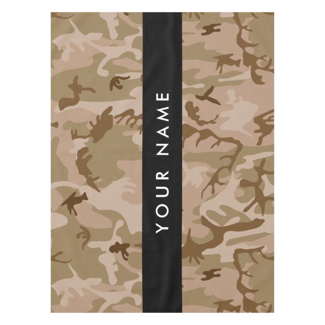 Desert Camouflage Pattern, Your name, Personalise Tablecloth (Front)