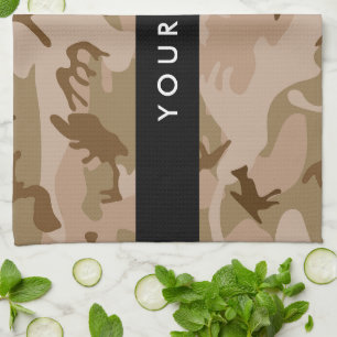 Desert Camouflage Pattern, Your name, Personalise Tea Towel