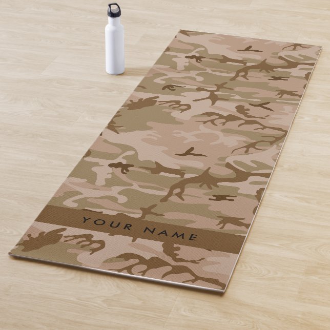 Desert Camouflage Pattern, Your name, Personalise Yoga Mat (In Situ)